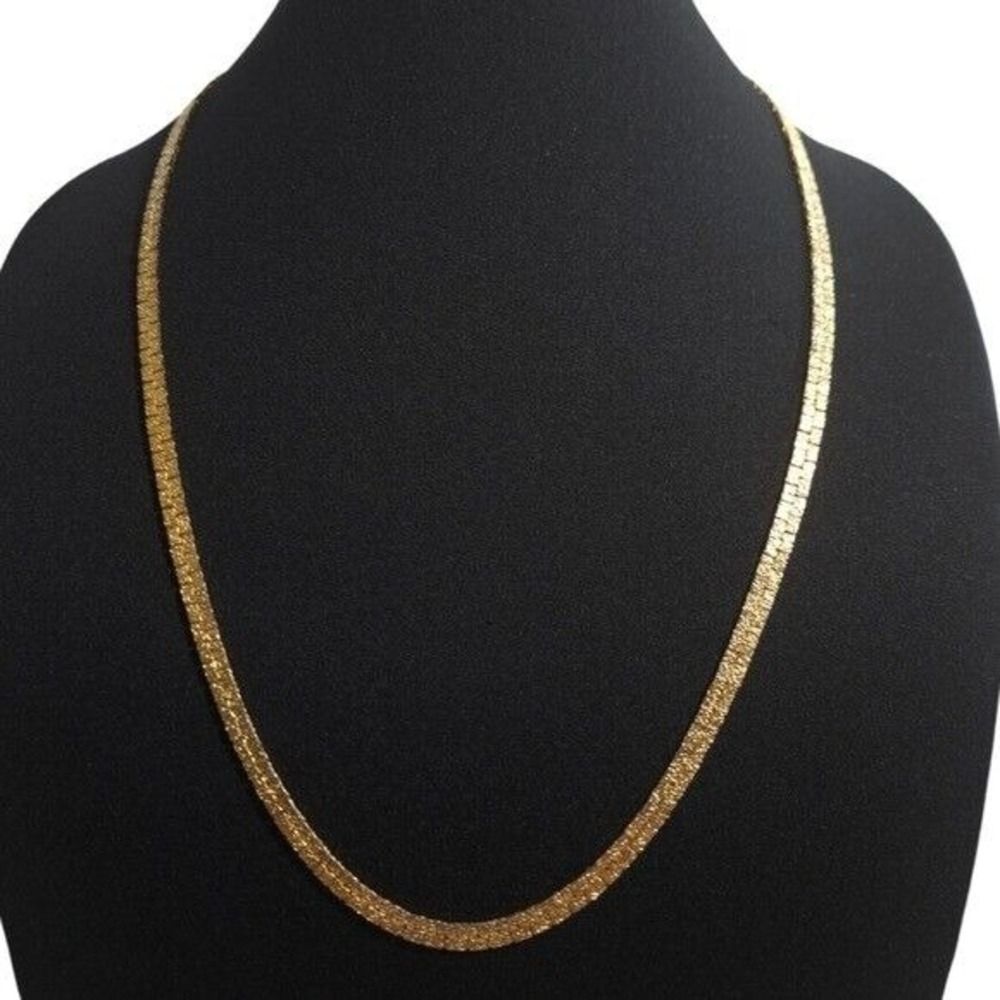 Women's‎ Gold Tone Nugget Flat Chain Reversible Necklace 13.5 Inches